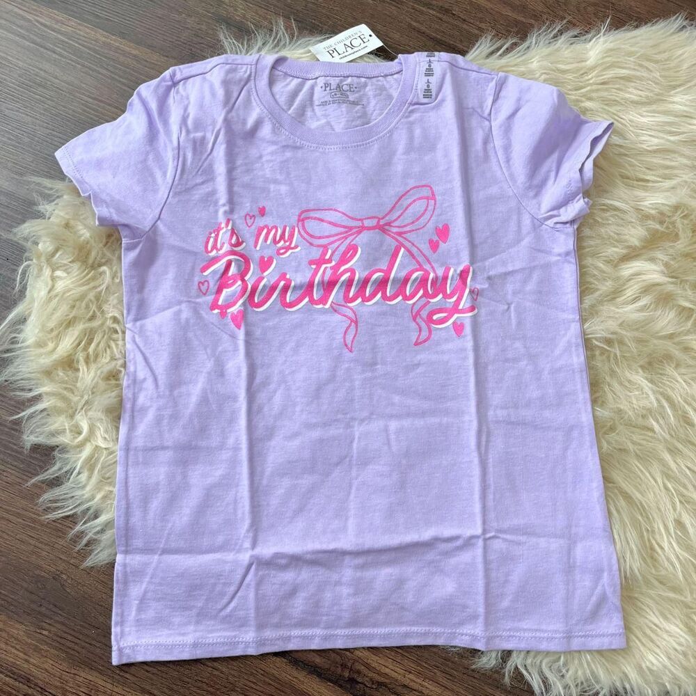 NWT Girls It's My Birthday Graphic Tee - purple Size L 10 / 12